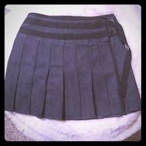 Burberry Pleated Jean Miniskirt